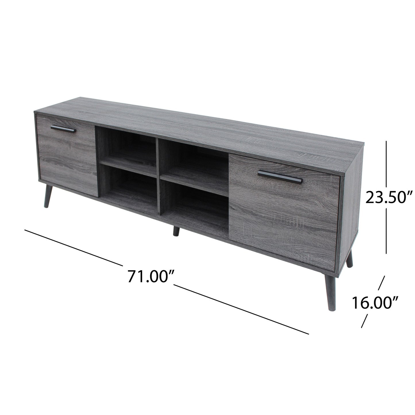 Algherohein Wood 70 Inch TV Stand with 4 Shelves and doors,Storage TV cabinet entertainment center