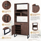 Semiocthome 75.9" Wooden Bookcase with Storage Doors and drawer Display Rack for Living Room,Brown