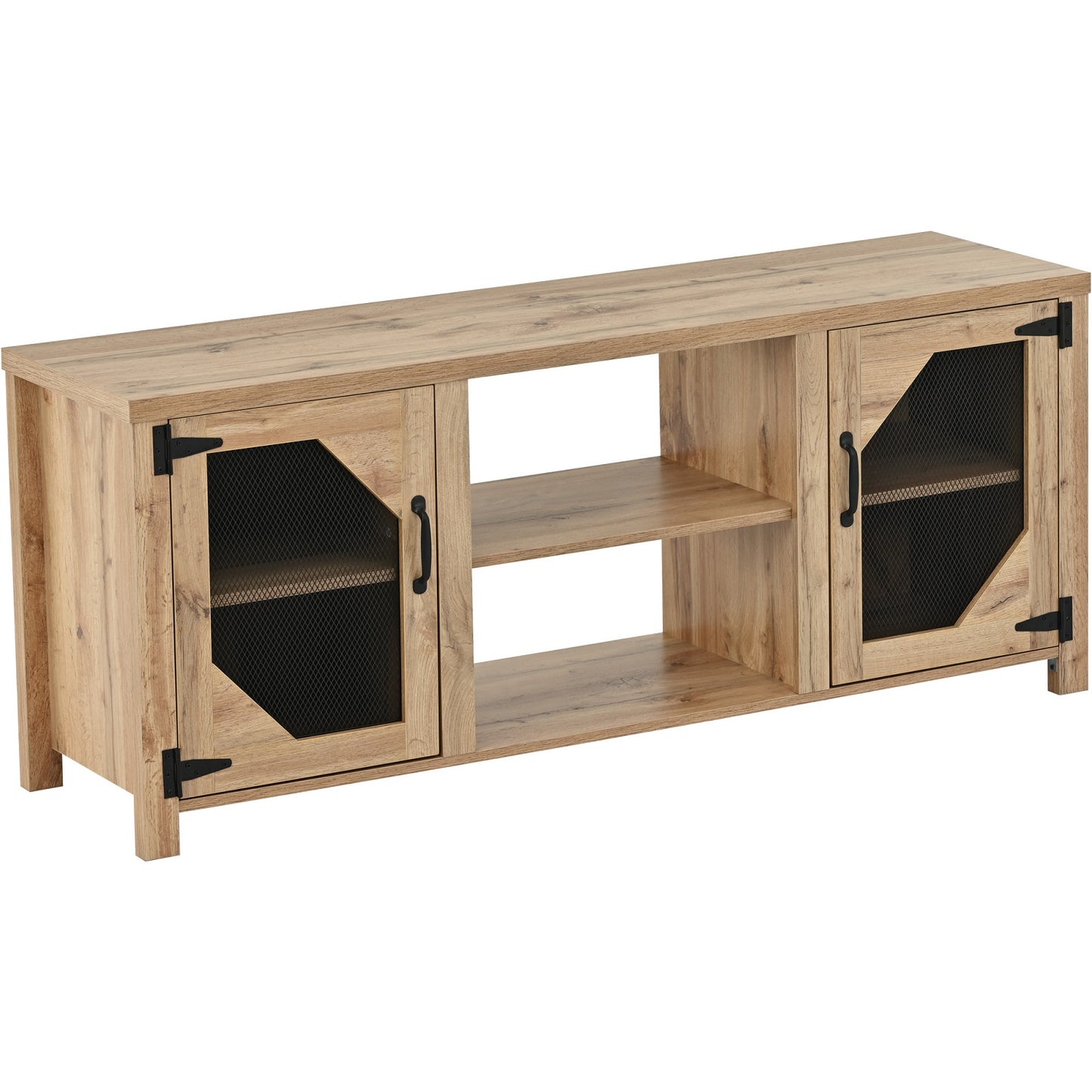 Algherohein Large Storage Wood TV Stands Console for 65'' TV,Entertainment Center for TVs,57.8in L