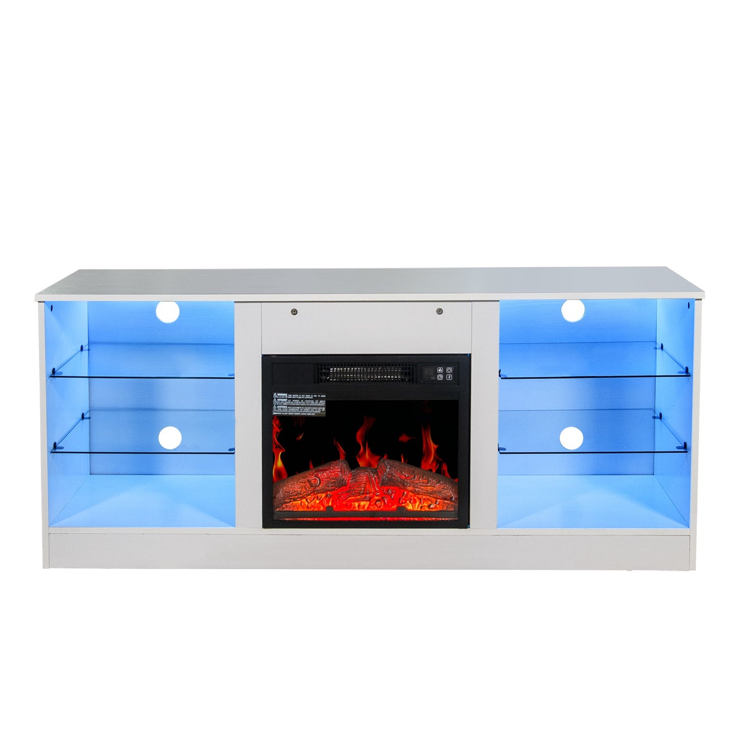 Algherohein Fireplace TV Stand for 65 inch TV,57.8in L Electric Fireplace Entertainment Center