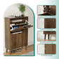 Semiocthome 23.6" Shoe Cabinet, Shoe Storage Cabinet with 2 Flip Drawers, Ventilated Grille Design,Tall Legs,Entryway, Walnut