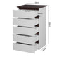 Semiocthome Modern Dresser with 5 Drawers Chest of Drawers for Bedroom, White, 39.37" Tall