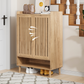 Smuxee Retro Shoe Storage Cabinet with 2 Door,Entryway Freestanding Wood Shoe Organizer for Shoes,Heels, Boots, Slippers,Walnut 31.5"W
