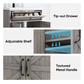 Smuxee 24" Bathroom Vanity with Integrated Sink Top, Bathroom Storage Cabinet with Flip Drawer & Doors