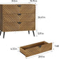 Semiocthome Modern 3 Drawer Dresser, Chest of Drawers with Diamond Doors for Bedroom, Walnut, Adult