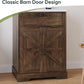 Smart FENDEE 23.62" Bathroom Vanity with Sink, Storage Cabinet with Barn Door & Drawer, Walnut