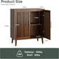Smart FENDEE 31.5"W Sideboard Storage Cabinet with Slatted Doors and 1 Adjustable Shelf, Walnut