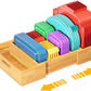 Semiocthome Bamboo Expandable Lid Organizer with 3 Adjustable Dividers,Drawer Caddy