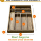 Semiocthome Acacia Wood Drawer Organizer Kitchen Silverware Organizer Utensil Caddy,6 Slots