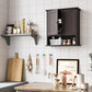 Semiocthome Bathroom Medicine Cabinet Wood 2 Doors Wall Cabinet over the Toilet Storage in Brown