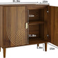 Semiocthome Sideboard Buffet Cabinet with Adjustable Shelf, Line Groove Door,Kitchen,Walnut