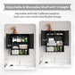 Semiocthome Bathroom Medicine Cabinet Wood 2 Doors Wall Cabinet over the Toilet Storage in Black