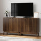 Smart FENDEE Kitchen Buffet Cabinet with Adjustable Shelf, Wood Coffee Bar Cabinet,Set of 2,Walnut