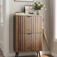 Smart FENDEE Shoe Cabinet with 2 Flip Drawers Slim Shoe Storage Cabinet, Entryway, Walnut, 23.6 in