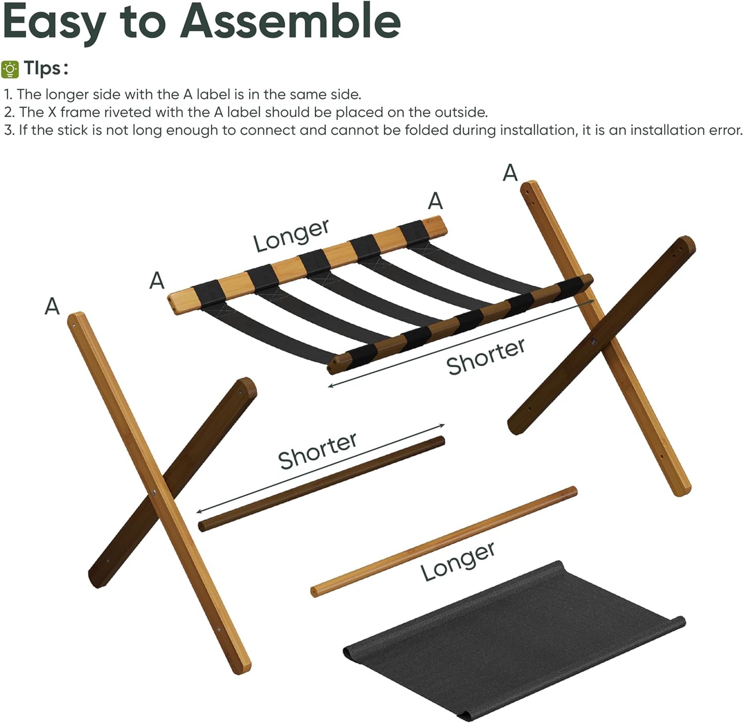 Folding Luggage Rack for Guest Room (1 Pack)