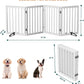 Smart FENDEE Foldable Dog Gate Bamboo Pet Gate Extra Wide Dog Fence for Doorway,24"H,White,4 Panels