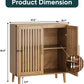 Semiocthome Sideboards and Buffets with 2 Doors and Adjustable Shelve,Coffee Bar for Kitchen, Natural