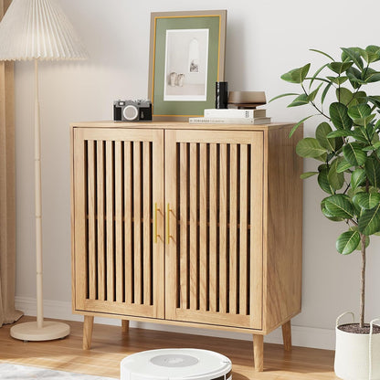 Semiocthome Sideboards and Buffets with 2 Doors and Adjustable Shelve,Coffee Bar for Kitchen, Natural