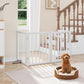 Smart FENDEE Foldable Dog Gate Bamboo Pet Gate Extra Wide Dog Fence for Doorway,24"H,White,4 Panels