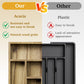 Semiocthome Acacia Wood Drawer Organizer Kitchen Silverware Organizer Utensil Caddy,6 Slots