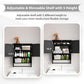 Semiocthome Bathroom Medicine Cabinet Wood 2 Doors Wall Cabinet over the Toilet Storage in Black