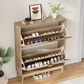 Semiocthome 31.5" Modern Shoe Cabinet, Shoe Storage Cabinet with 2 Flip Drawers for Entryway, Natural