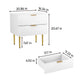 Algherohein Modern Nightstand for Bedroom,Bedside Table with 2 Fluted Drawer