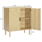 Smart FENDEE Kitchen Storage Cabinets with Rattan Decorated Doors, Buffets, Natural