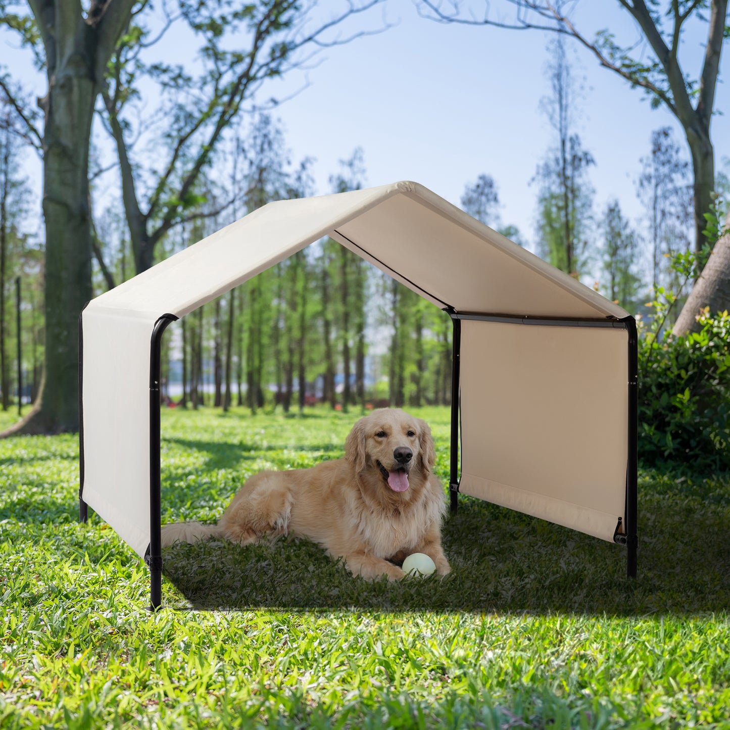 Smart FENDEE Pet Shade Shelter Tent for Large Medium Dogs,4'x4'x3' Outdoor Sun Rain Canopy Pet House