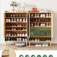 Smart FENDEE 6-Tier Shoe Storage Cabinet with 2 Fluted Doors, Entryway Shoe Storage, Natural