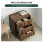 Semiocthome Modern 3 Drawer Dresser, Chest of Drawer for Bedroom,Wood Storage Dresser, Walnut