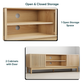 Semiocthome 55" TV Stand with Slatted Doors and Cable Holes, Entertainment Center for Living Room, Natural