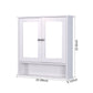 Algherohein Bathroom Cabinet Storage with Mirror,Medicine Cabinet over The Toilet Shelf,White