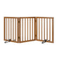 Smart FENDEE Bamboo Dog Gate Freestanding Pet Gate with 2 Support Feet for Doorways,Walnut,24"H