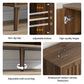 Semiocthome Mid-Century Walnut TV Stand with 2 Vertical Groove Doors, Media Console for Living Room