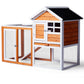Algherohein Wood and Chicken Wire Hen Chicken Coop Rabbit Hutch Kennels House,Outdoor Nest Box,Brown