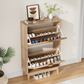 Semiocthome 23.6" Modern Shoe Cabinet, Shoe Storage Cabinet with 2 Flip Drawers for Entryway, Natural