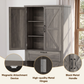 Semiocthome 67.5" Tall Kitchen Pantry Cabinet, Farmhouse Storage Cabinet with Barn Doors and Drawer, Buffet Hutch Cupboard with Adjustable Shelves for Dining Room, Gray