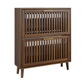 Algherohein Shoe Storage Cabinet with 2 Flip Drawers,Shoe Cabinet Entryway,Fence Walnut,Large