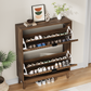 Semiocthome 31.5" Modern Shoe Cabinet, Shoe Storage Cabinet with 2 Flip Drawers for Entryway, Walnut