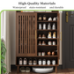 Algherohein 16-20 Pairs Shoe Storage Cabinet with Flip-Down Drawers,Freestanding Entryway Slim Shoe Cabinet, Oak