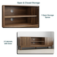 Semiocthome 55" TV Stand with Slatted Doors and Cable Holes, Entertainment Center for Living Room, Walnut