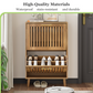 Semiocthome 31.5" Shoe Storage Cabinet with 2 Flip Louvered Drawers for Entryway, Hallway, Natural