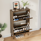 Semiocthome 23.6" Shoe Cabinet, Shoe Storage Cabinet with 2 Flip Drawers, Ventilated Grille Design,Tall Legs,Entryway, Walnut