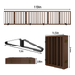 Smart FENDEE Bamboo Dog Gate Freestanding 6 Panel Pet Gate for Doorways, 4 Support Feet, Espresso