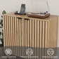 Semiocthome Sideboard Cabinet with 2 Fluted Doors and 1 Adjustable Shelves for Dining Room, Natural