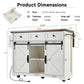 Algherohein Kitchen Island Cart with 2 Sliding Door and 3 Drawer,Storage Microwave Cart