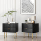 Semiocthome Night Stands for Bedroom with Wave Pattern,Modern End Tables with 2 Drawer