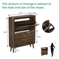 Semiocthome 31.5" Shoe Cabinet with 2 Flip Drawers, Curved Edge and Grille Stripe, Entryway, Walnut