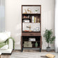 Semiocthome 75.9" Wooden Bookcase with Storage Doors and drawer Display Rack for Living Room,Brown